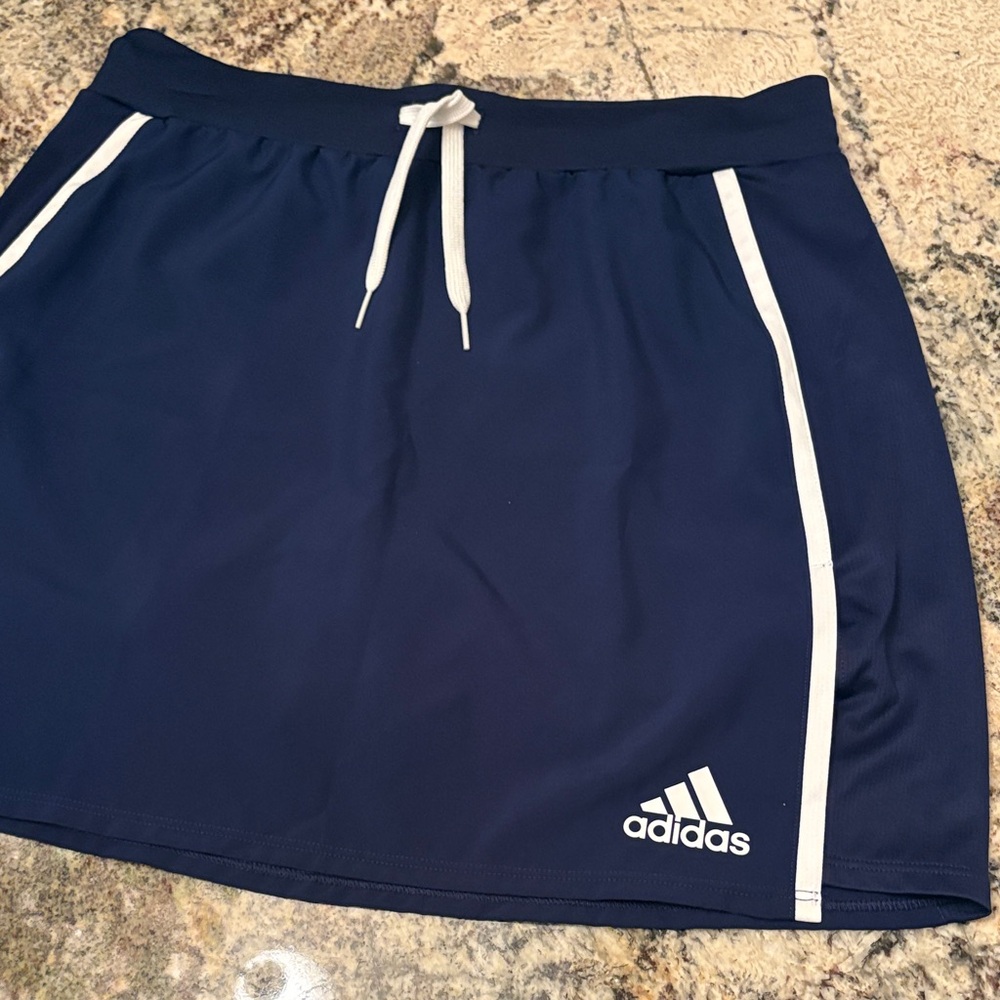 NWOT Adidas Dark Blue Sports Skort with White Trim